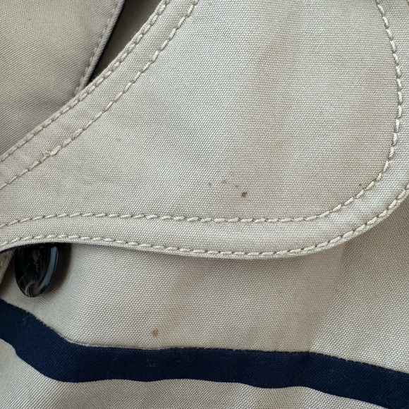 J. Crew Tan and Navy Striped Trench Coat - Picture 5 of 5